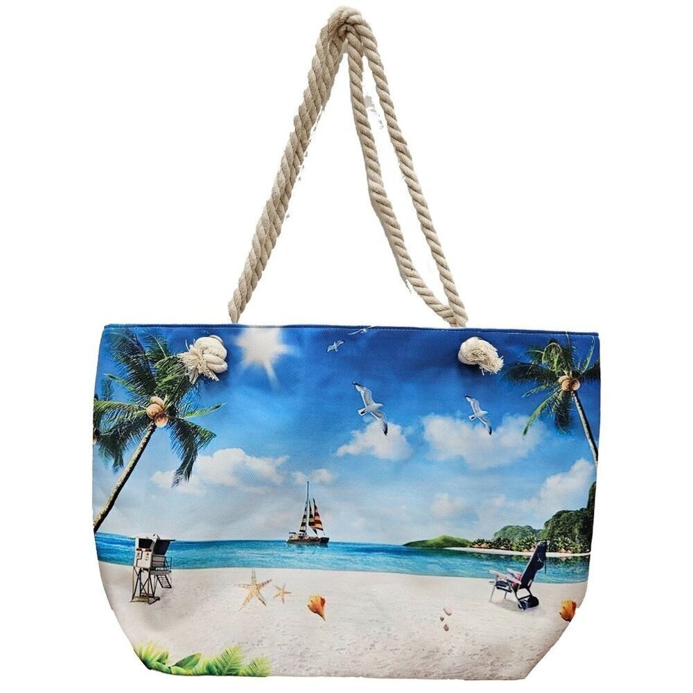 Beach Bag Women Large Beach Pool Tote Bag, Waterproof Rope Handles Zipper